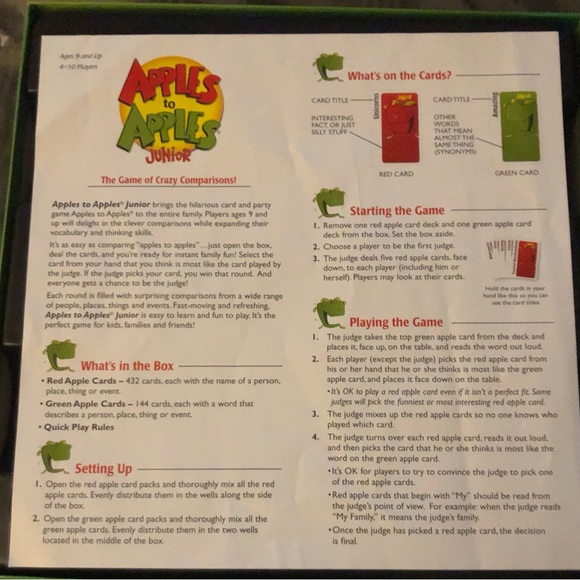 Mattel Games Apples to Apples Junior: The Game of Crazy Comparisons Card Game - Picture 4 of 4